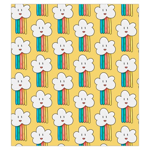 Smile Cloud Rainbow Pattern Yellow Drawstring Pouch (2XL) from ArtsNow.com Front