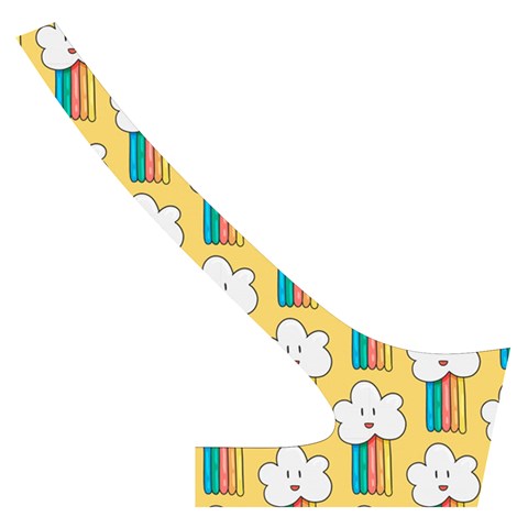 Smile Cloud Rainbow Pattern Yellow Cross Back Hipster Bikini Set from ArtsNow.com Back Right