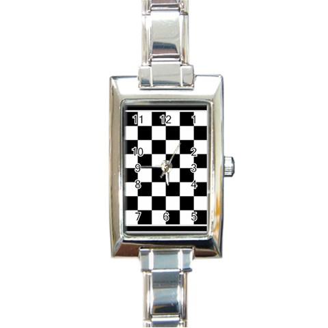 Chess Board Background Design Rectangle Italian Charm Watch from ArtsNow.com Front