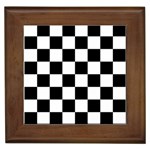 Chess Board Background Design Framed Tile