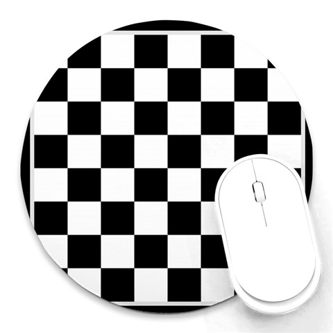 Chess Board Background Design Round Mousepad from ArtsNow.com Front
