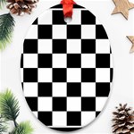 Chess Board Background Design Ornament (Oval)