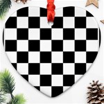 Chess Board Background Design Ornament (Heart)