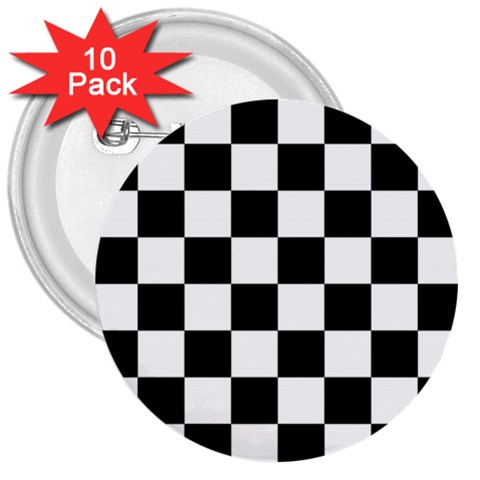 Chess Board Background Design 3  Buttons (10 pack)  from ArtsNow.com Front