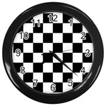 Chess Board Background Design Wall Clock (Black)