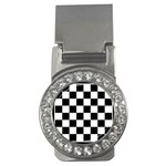 Chess Board Background Design Money Clips (CZ) 