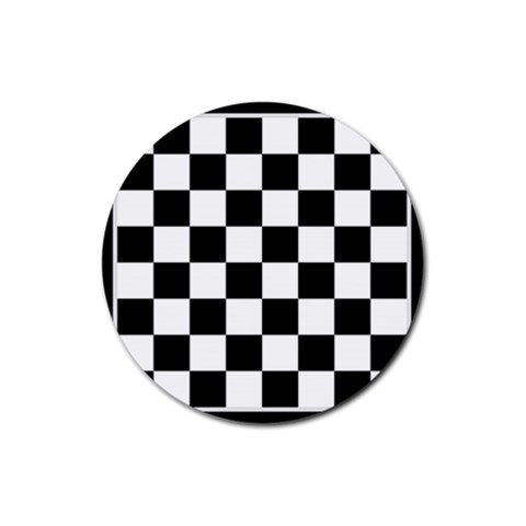 Chess Board Background Design Rubber Coaster (Round) from ArtsNow.com Front