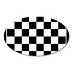 Chess Board Background Design Oval Magnet