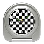 Chess Board Background Design Travel Alarm Clock