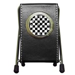 Chess Board Background Design Pen Holder Desk Clock