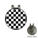 Chess Board Background Design Hat Clips with Golf Markers