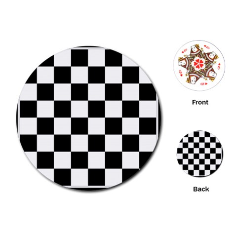 Chess Board Background Design Playing Cards Single Design (Round) from ArtsNow.com Front
