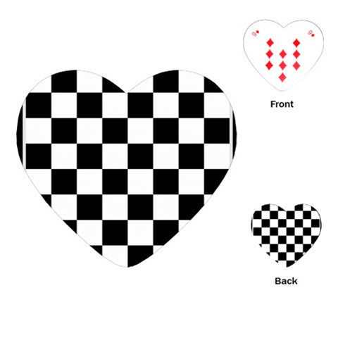 Chess Board Background Design Playing Cards Single Design (Heart) from ArtsNow.com Front