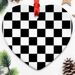 Chess Board Background Design Heart Ornament (Two Sides) from ArtsNow.com Back