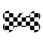 Chess Board Background Design Dog Tag Bone (Two Sides)