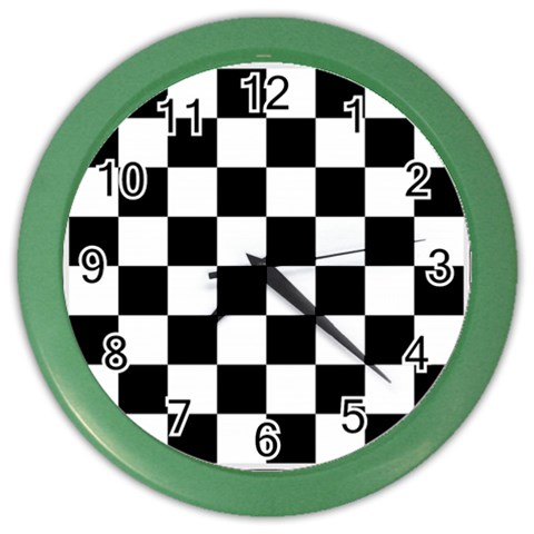Chess Board Background Design Color Wall Clock from ArtsNow.com Front