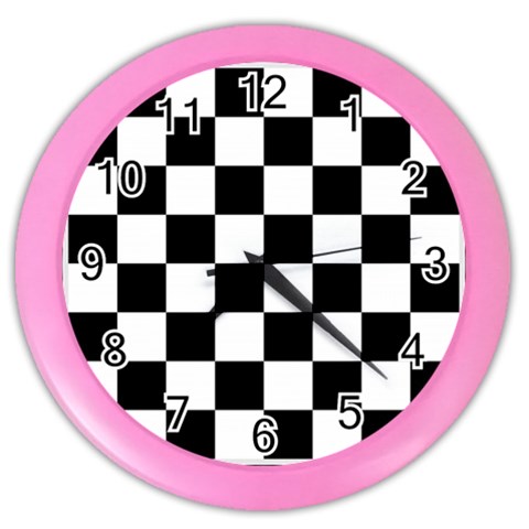 Chess Board Background Design Color Wall Clock from ArtsNow.com Front
