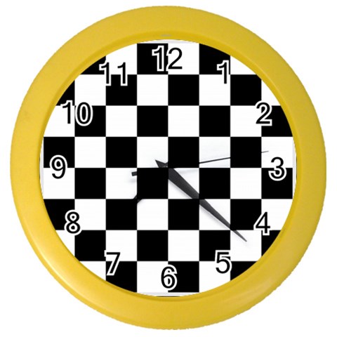 Chess Board Background Design Color Wall Clock from ArtsNow.com Front