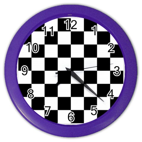 Chess Board Background Design Color Wall Clock from ArtsNow.com Front
