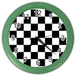 Chess Board Background Design Color Wall Clock