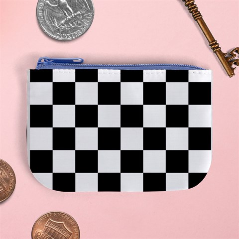 Chess Board Background Design Mini Coin Purse from ArtsNow.com Front
