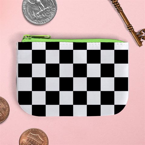 Chess Board Background Design Mini Coin Purse from ArtsNow.com Front
