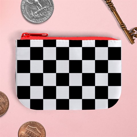 Chess Board Background Design Mini Coin Purse from ArtsNow.com Front