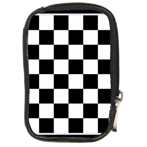 Chess Board Background Design Compact Camera Leather Case from ArtsNow.com Front