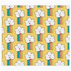 Smile Cloud Rainbow Pattern Yellow Roll Up Canvas Pencil Holder (S) from ArtsNow.com Front