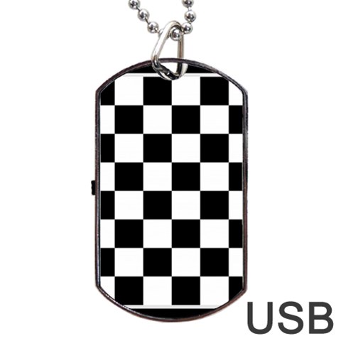 Chess Board Background Design Dog Tag USB Flash (Two Sides) from ArtsNow.com Front
