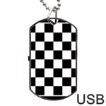 Chess Board Background Design Dog Tag USB Flash (Two Sides)