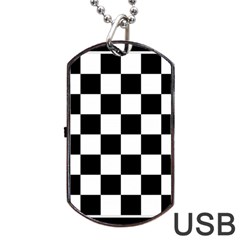 Chess Board Background Design Dog Tag USB Flash (Two Sides) from ArtsNow.com Back