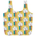 Smile Cloud Rainbow Pattern Yellow Full Print Recycle Bag (XXXL)