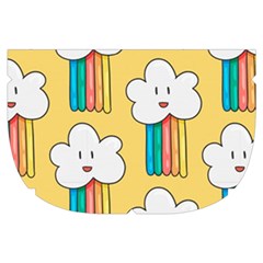 Smile Cloud Rainbow Pattern Yellow Make Up Case (Small) from ArtsNow.com Side Left