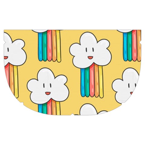 Smile Cloud Rainbow Pattern Yellow Make Up Case (Medium) from ArtsNow.com Side Left