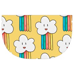 Smile Cloud Rainbow Pattern Yellow Make Up Case (Medium) from ArtsNow.com Side Left