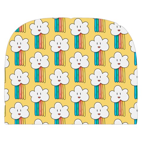 Smile Cloud Rainbow Pattern Yellow Make Up Case (Large) from ArtsNow.com Front