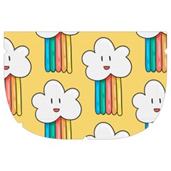 Smile Cloud Rainbow Pattern Yellow Make Up Case (Large) from ArtsNow.com Side Left