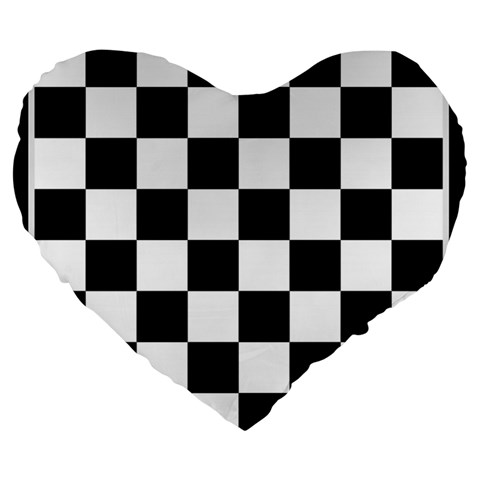 Chess Board Background Design Large 19  Premium Flano Heart Shape Cushions from ArtsNow.com Front
