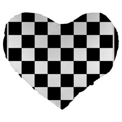 Chess Board Background Design Large 19  Premium Flano Heart Shape Cushions from ArtsNow.com Front