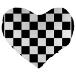 Chess Board Background Design Large 19  Premium Flano Heart Shape Cushions