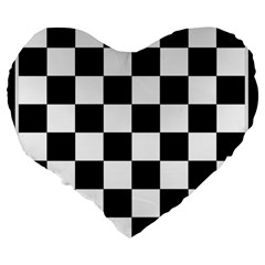 Chess Board Background Design Large 19  Premium Flano Heart Shape Cushions from ArtsNow.com Back