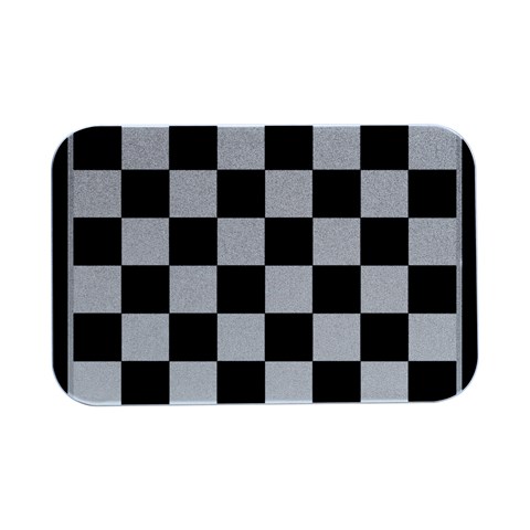 Chess Board Background Design Open Lid Metal Box (Silver)   from ArtsNow.com Front