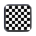 Chess Board Background Design Square Metal Box (Black)