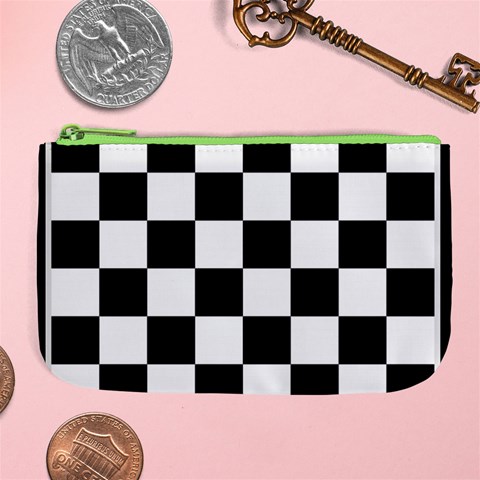 Chess Board Background Design Large Coin Purse from ArtsNow.com Front