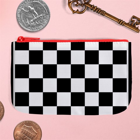 Chess Board Background Design Large Coin Purse from ArtsNow.com Front
