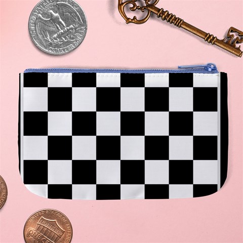 Chess Board Background Design Large Coin Purse from ArtsNow.com Back