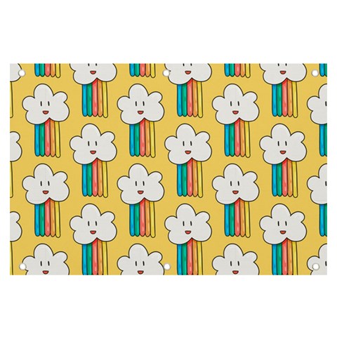 Smile Cloud Rainbow Pattern Yellow Banner and Sign 6  x 4  from ArtsNow.com Front
