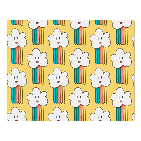 Smile Cloud Rainbow Pattern Yellow Premium Plush Fleece Blanket (Large) from ArtsNow.com 80 x60  Blanket Front