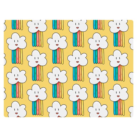 Smile Cloud Rainbow Pattern Yellow Two Sides Premium Plush Fleece Blanket (Extra Small) from ArtsNow.com 40 x30  Blanket Front